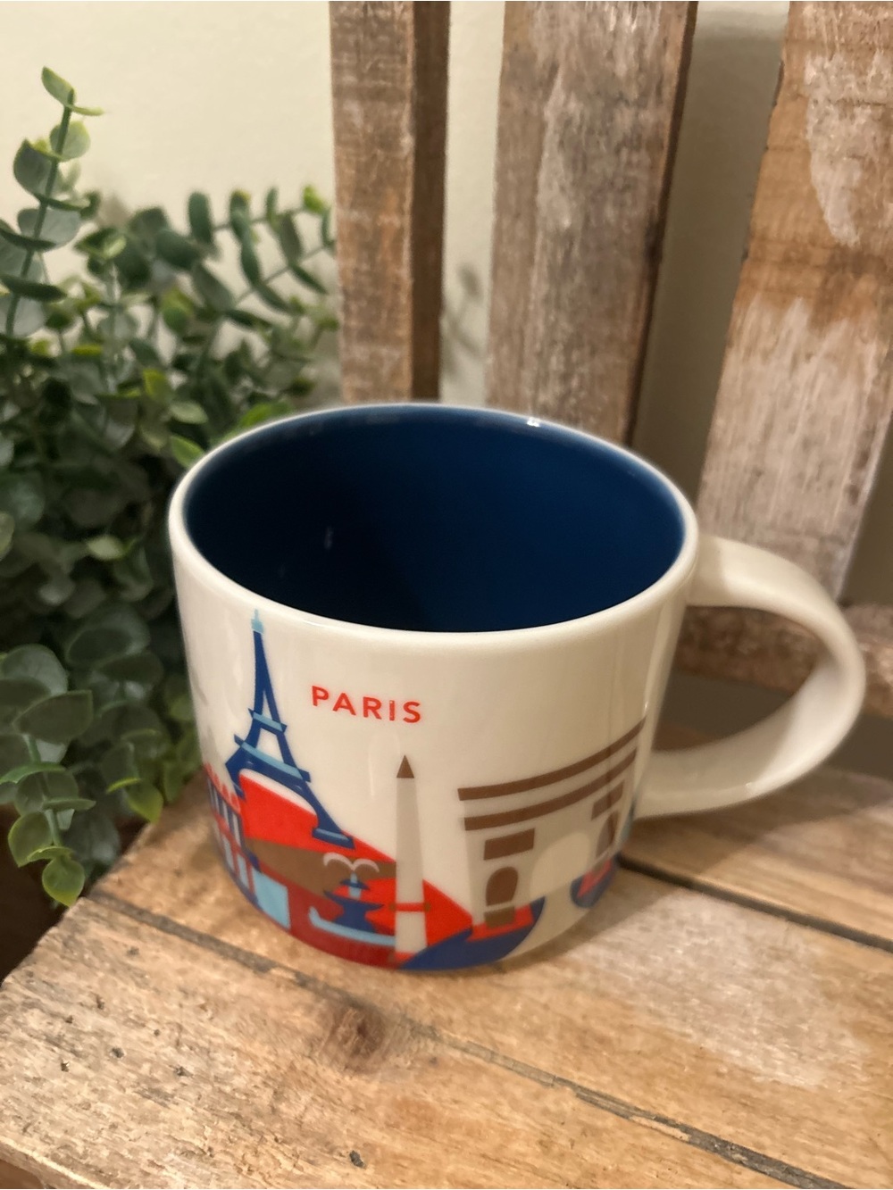 Starbucks You Are Here Collection Paris 2017 Ceramic Mug White Blue